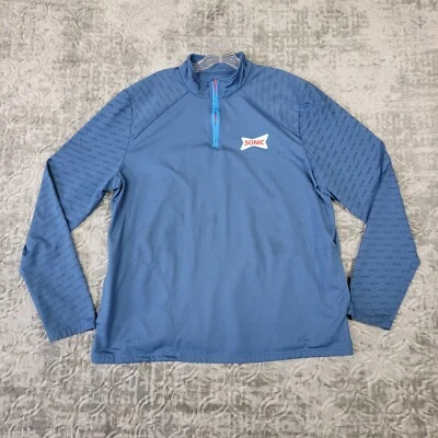 Sonic Drive In Employee Jacket Men's Large Blue 1/4 Zip Pullover Long Sleeve - Image 1 of 4