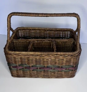 The Home Makers Idea Company Divided Organizer Basket Wired Sturdy - Picture 1 of 8