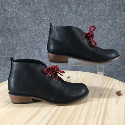 Botas de Lavandería Sucias para Mujer 8.5 Pitch Chukka Negras Con Cordones Informales Parte Superior Baja Bloque Foto 1 de 4