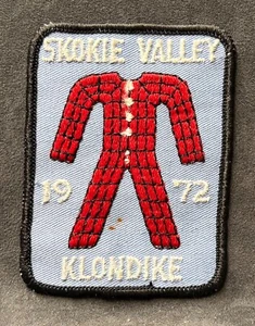 BOY SCOUT EMBROIDERED PATCH~1972 SKOKIE VALLEY KLONDIKE-RED LONG UNDERWEAR - Picture 1 of 2