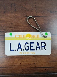 Vtg 90s L.A. Gear CA California Golden State License Plate Key Ring Keychain - Picture 1 of 2