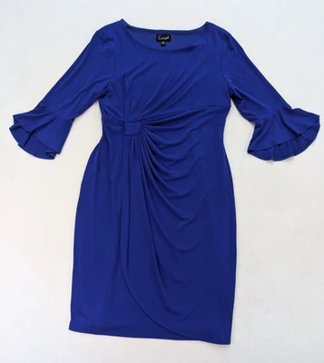 Vestido para mujer Connected Apparel talla 16 azul funda tejido elástico manga 3/4 DEFECTUOSO Foto 1 de 4