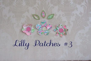 Preppy Lilly Pulitzer Fabric Patches Applique Flowers Leaves Pink Green Blue #3 - Picture 1 of 5