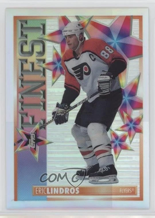 1995-96 Topps Mystery Finest Refractor Eric Lindros #M4 HOF - Image 1 of 2