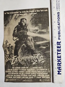 EXTERMINATOR 2 Vintage 1984 NYC Zeitungsanzeige / Cannon Films, Robert Ginty - Bild 1 von 1