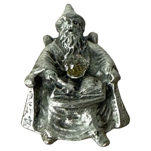 ๐ฎ Gallo Pewter Wizard Mage Crystal Ball Magic Spell Book Figurine - Picture 1 of 6
