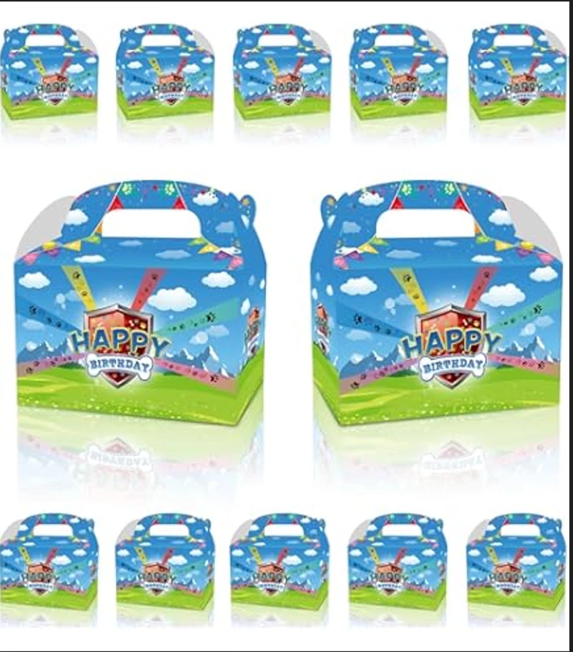 Paw Dog Patrol Caixas de Favoritos de Aniversário Temáticas Sacos de Festa Infantil Pacote com 12 Presente - Imagem 1 de 4