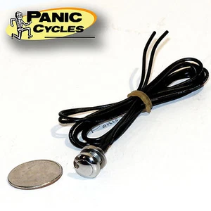 12MM MINI HANDLEBAR PUSH BUTTON SWITCH HEADLIGHT HORN STAIN STEEL HARLEY CHOPPER - Picture 1 of 2