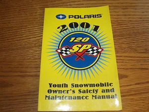 2001 Polaris 120 SP Youth Snowmobile Owner's Safety Maintenance Manual 9916124 - Imagen 1 de 2