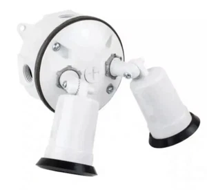 Commercial Electric Metal Flood Lighting Kit Threaded Outlets White WCL233W-K - Picture 1 of 4