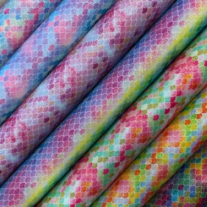 Mermaid Rainbow Glitter Fabric Sparkly Material Polyester Arts & Crafts Material - Picture 1 of 9