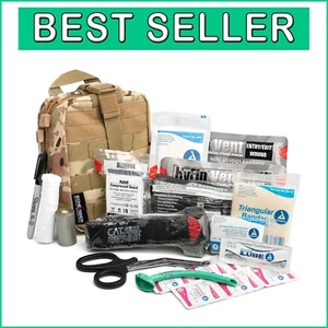Complete Tactical IFAK Kit - Fully Stocked MOLLE Pouch for Emergency Wound Care - Picture 1 of 10