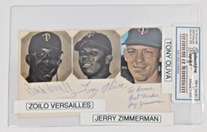 cartolina autografa zoilo versailles jerry zimmerman tony oliva - Foto 1 di 2