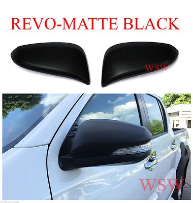 MATTE BLACK SIDE DOOR MIRROR COVERS FOR TOYOTA HILUX REVO SR5 M70 M80 2015 2016 - image 1 of 4