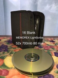 16 MEMOREX LightScribe CD-R 52x 700 MB 80 Minutes NOB