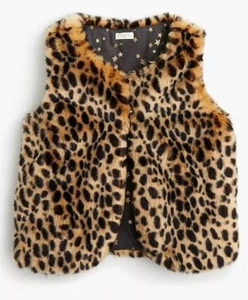 NEW CREWCUTS $69.50 Girls' reversible faux-fur vest SzXS J7263 In Dune - Picture 1 of 8