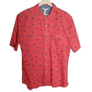 Matilda Jane Button Up High Horse Hemd Herren Large rot blau Western neu mit Etikett - Bild 1 von 10