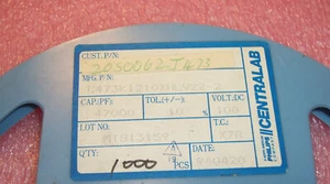 QTY (1000) .047uf 100V 10% X7R 1210 SMD CERAMIC MLCC CAPACITORS C473K1210XHLV22 - Picture 1 of 1