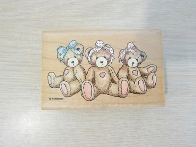 STAMPENDOUS SARA, JACKI, & KAREN WOOD BACKED RUBBER STAMP, TM005, FREE S&H - Image 1 of 3