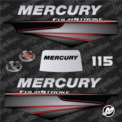 Mercury 115 Four Stroke Outboard (2013+) Aftermarket Decal Aufkleber Sticker Set - Image 1 of 4