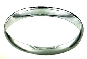 Sterling Silver GP rose  8mm Wide Plain Bangle Half Round 58mm inside diameter - Picture 1 of 1