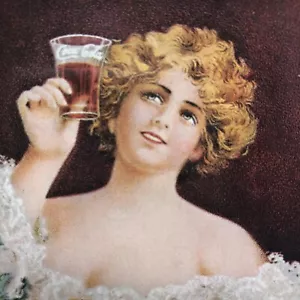 Coca Cola Small Vintage Tip Tray 6 1/4” Victorian Lady 1973 Reproduction Of 1906 - Picture 1 of 9