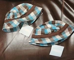 NWT Vintage Gymboree Lil Surfer Dude Plaid Bucket Sun HAT Boy size 0-3 OR 3-6 mo - Picture 1 of 1