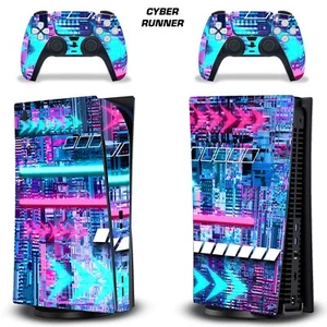 Skin Decalcomania per PS5 Playstation 5 CONSOLE DIGITALE + Adesivi Controller CYBERRUN - Foto 1 di 3