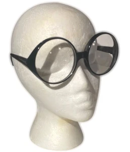 GROSSE SCHWARZE RUNDE BRILLE klare Gläser Jumbo Augengestell lustig Clown Kostüm Witz - Bild 1 von 11