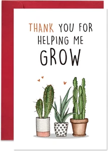 Cute Teacher Appreciation Card, Lovely Thank You Card for Him Her, Thank You for - Picture 1 of 5