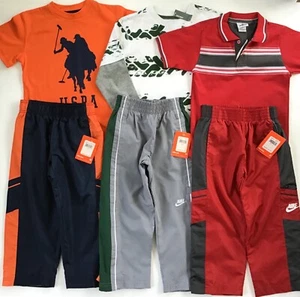 NWT lot of 3 NIKE SPORT PANTS athletic BOYS 4 + 3 NWT tops sz 5 GIOBERTI US POLO - Picture 1 of 7