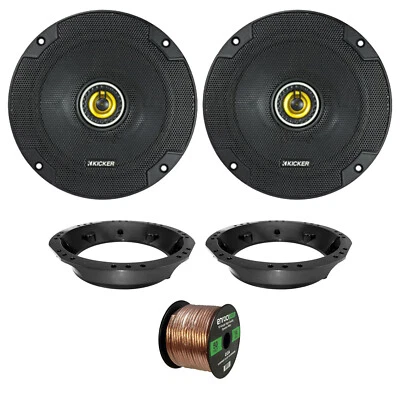 Altavoces de audio bidireccionales para automóvil Kicker 6,5" 300 W (par), cable, adaptador (98-2013 Harley) Foto 1 de 4