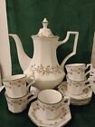 Johnson Bros Eternal Beau Coffee Pot + 5 Cups And Saucers