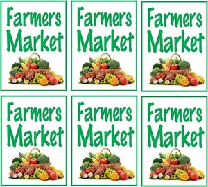 Letreros de papel para exhibición de ventanas de mercado de agricultores | Paquete de 6 | 18"w x 24"h - Imagen 1 de 4