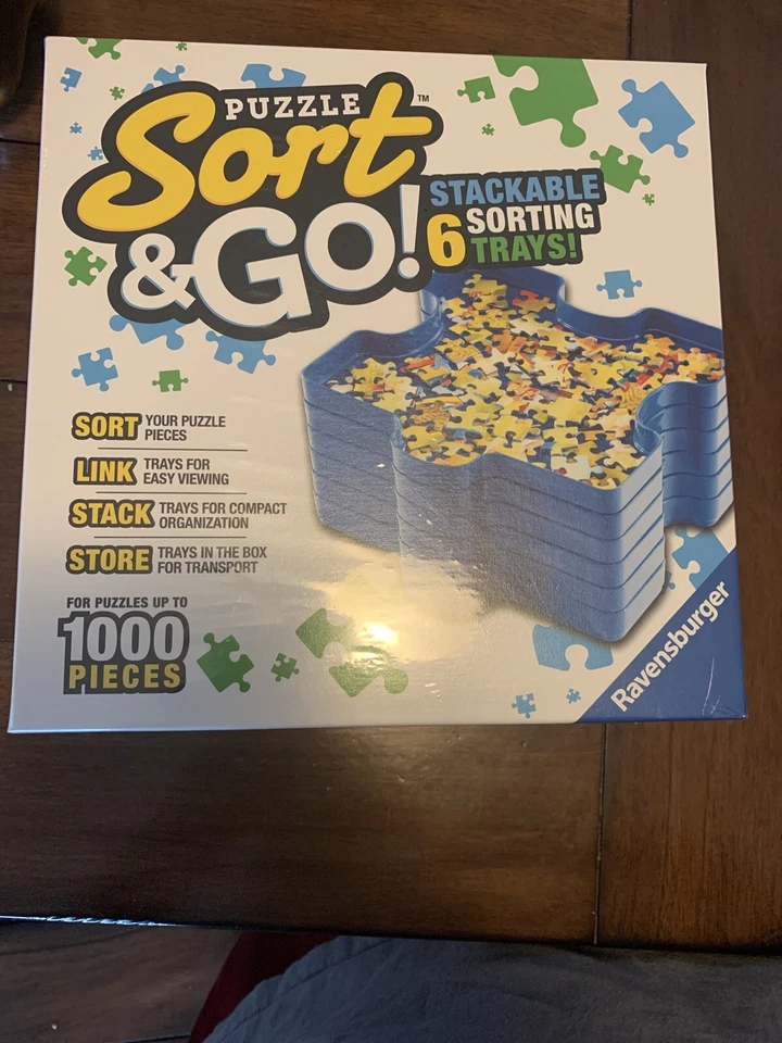Puzzle Sort & Go!  6 Stackable Plastic Puzzle Shaped Sorting Trays - Image 1 of 1