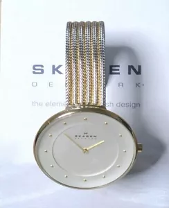 SKAGEN Damenuhr Silver Gold Trim Gitte Mesh Band SKW2242 - Bild 1 von 13