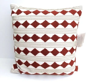 Nate Berkus Decorative Embroidered Diamond Cord Throw Pillow Decoration NEW - Picture 1 of 4