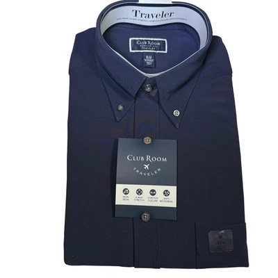 Club Room Men's Regular Fit Traveler Dress Shirt, blue 15.5 32-33 $60 - Image 1 of 4