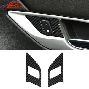 Cubierta de botón de desbloqueo de cerradura de puerta delantera de fibra de carbono para GMC Terrain 2010-2017 - Imagen 1 de 16