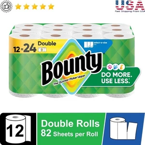 Absorbent Select-A-Size Paper Towels 12 Double Rolls 984 Sheets Quick Clean Ups - Picture 1 of 13