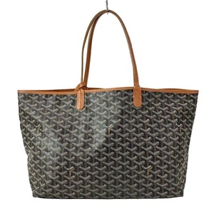 Auth GOYARD Saint Louis PM - Black Brown Coated Canvas Leather Tote Bag - Picture 1 of 20