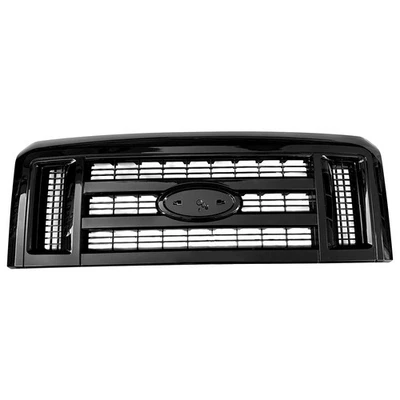 Grille Assembly For 08-21 Ford E350 Super Duty 08-14 E250 E150 Glossy Black - Image 1 of 4