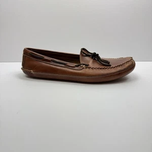 LL Bean Mens Leather Double-Sole Slippers Leather Lined Size 13 D Brown 197690 - Picture 1 of 11