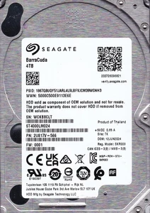 ST4000LM024 s/n: WCK p/n: 2U817V-566 0001 TK JUN / 2024 4TB SATA 2.5" Seagate - Imagen 1 de 5