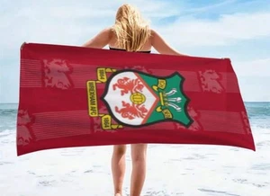WREXHAM AFC LIGHTWEIGHT POLYESTER BLEND BEACH TOWEL - 90 X 180 CM - Picture 1 of 2