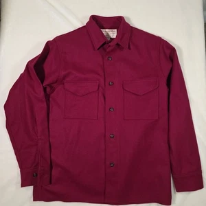 Vintage CC FILSON CO Seattle 100% Schurwolle Langarm Gr. 40 USA Rot - Bild 1 von 10