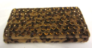 VTG Christian Louboutin Leopard Print Gold Stud Strap Wallet 4X7 1/2 inch - Picture 1 of 11