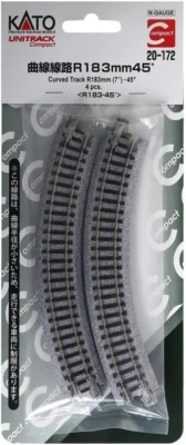 Kato 20-172 Unitrack Compact Rail Curve / Curve Track R183mm 45° 4 pcs - N- - Image 1 of 4