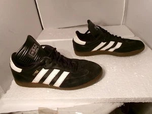 Vintage 1992 Adidas Samba Sneakers Shoes Men Size 6.5 Black White Art: 34563 - Picture 1 of 14