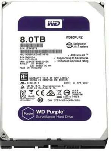 WD Purple 8TB WD80PURZ SATA II 64MB 5400RPM CCTV PVR PC Video Surveillance 3.5'' - Afbeelding 1 van 1